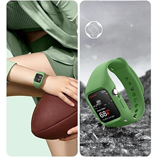 Opasek + pouzdro Suritch pro Apple Watch 4/5/6/7/8/SE 44/45mm, zelený