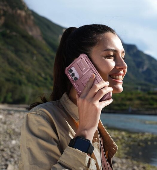 Pancéřové pouzdro pro Samsung Galaxy A35, Dexnor Full Body (Two Frames), růžové rose gold