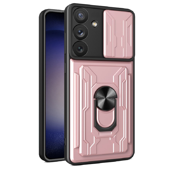 Pancéřové pouzdro pro Samsung Galaxy A54 5G, Camera Slide Card Slot, růžové rose gold