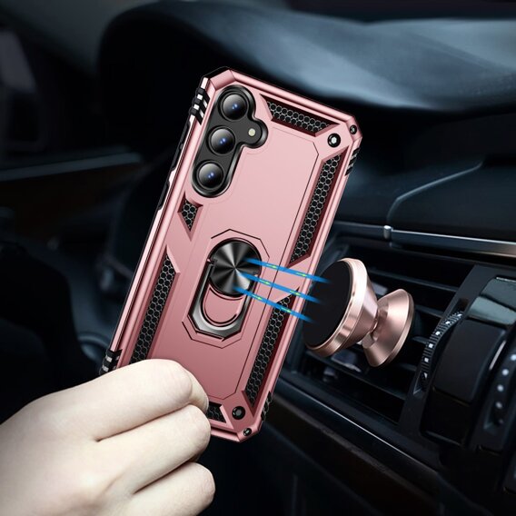 Pancéřové pouzdro pro Samsung Galaxy A55 5G, Nox Case Ring, růžové rose gold