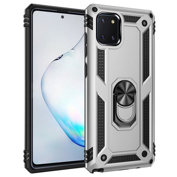 Pancéřové pouzdro pro Samsung Galaxy Note 10 Lite, Nox Case Ring, stříbrné