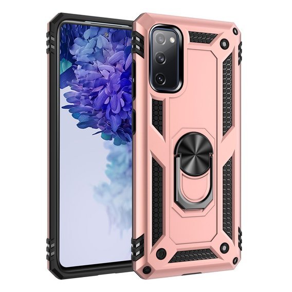 Pancéřové pouzdro pro Samsung Galaxy S20 FE, Nox Case Ring, růžové rose gold