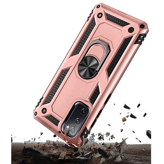 Pancéřové pouzdro pro Samsung Galaxy S20 FE, Nox Case Ring, růžové rose gold