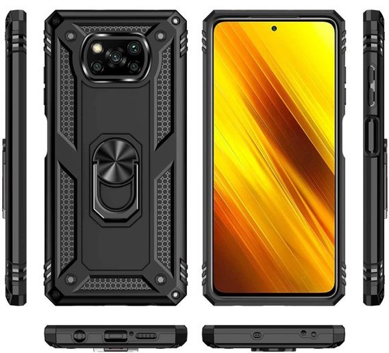 Pancéřové pouzdro pro Xiaomi Poco X3 NFC, Nox Case Ring, černé