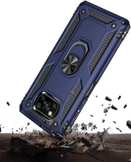 Pancéřové pouzdro pro Xiaomi Poco X3 NFC, Nox Case Ring, modré
