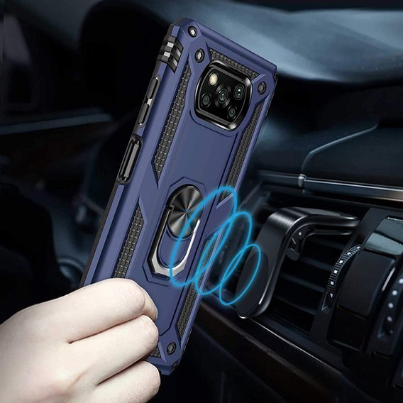 Pancéřové pouzdro pro Xiaomi Poco X3 NFC, Nox Case Ring, modré