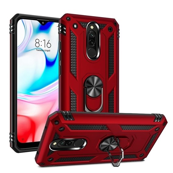 Pancéřové pouzdro pro Xiaomi Redmi 8 / 8A, Nox Case Ring, červené