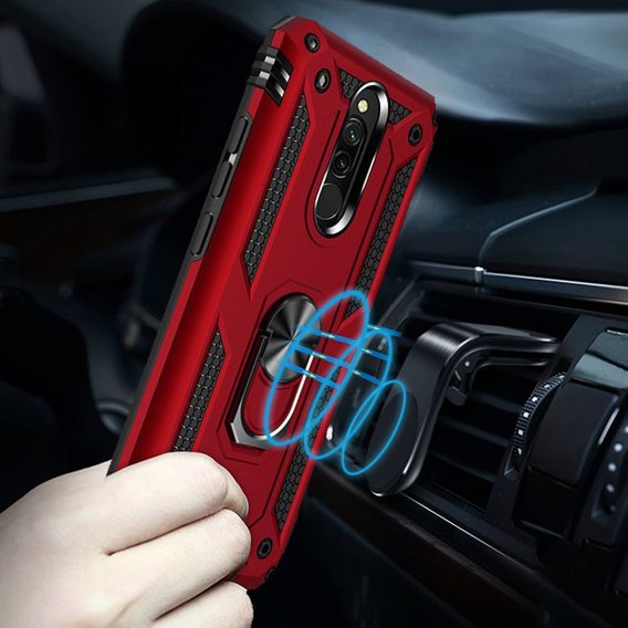 Pancéřové pouzdro pro Xiaomi Redmi 8 / 8A, Nox Case Ring, červené