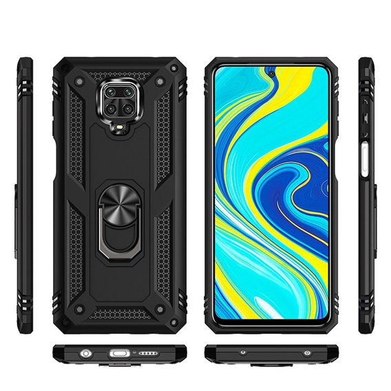 Pancéřové pouzdro pro Xiaomi Redmi Note 9S / 9 Pro, Nox Case Ring, černé