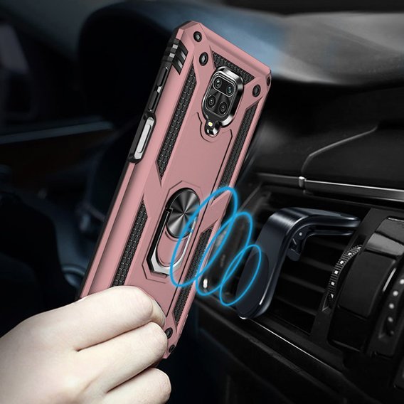 Pancéřové pouzdro pro Xiaomi Redmi Note 9S / 9 Pro, Nox Case Ring, růžové