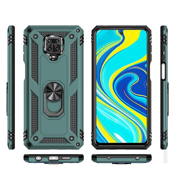 Pancéřové pouzdro pro Xiaomi Redmi Note 9S / 9 Pro, Nox Case Ring, zelené