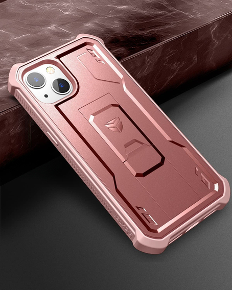 Pancéřové pouzdro pro iPhone 13 / 14, Dexnor Full Body, růžové rose gold