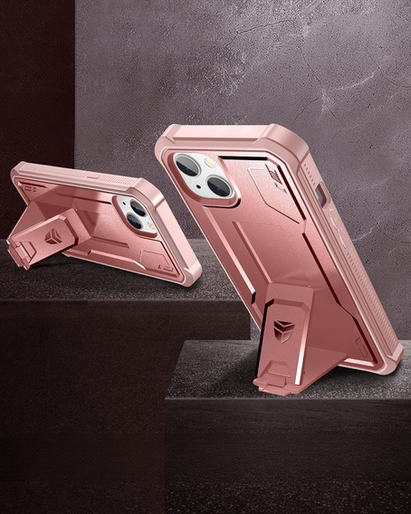 Pancéřové pouzdro pro iPhone 13 / 14, Dexnor Full Body, růžové rose gold