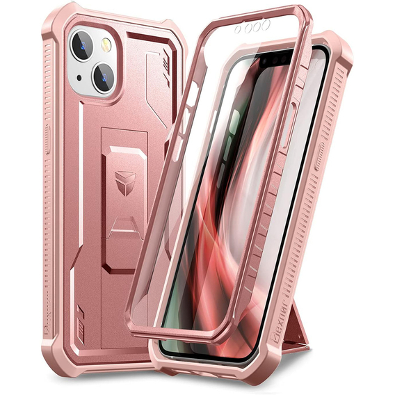 Pancéřové pouzdro pro iPhone 13 mini, Dexnor Full Body, růžové rose gold