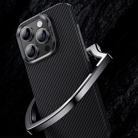 Pouzdro BENKS Kevlar pro iPhone 15 Pro Max, Carbon Fiber, černé