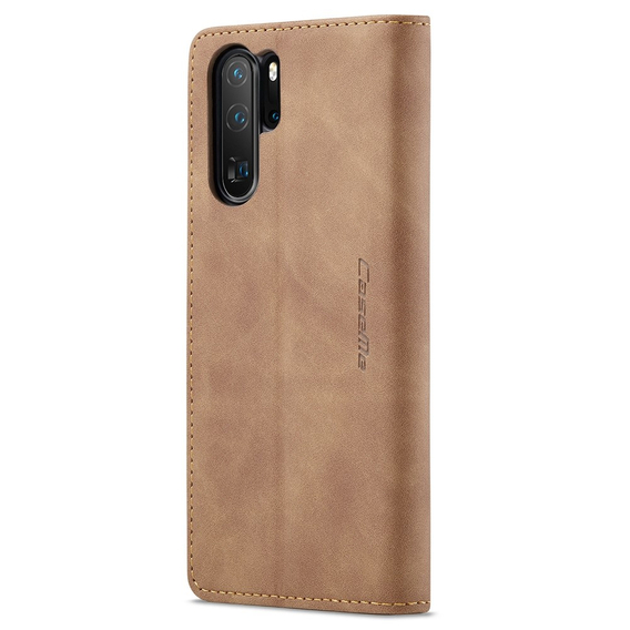 Pouzdro CASEME pro Huawei P30 Pro, Leather Wallet Case, hnědé