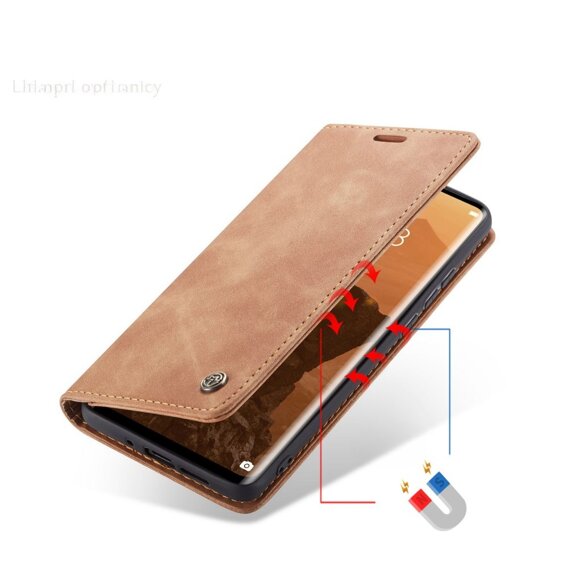 Pouzdro CASEME pro Huawei P30 Pro, Leather Wallet Case, hnědé