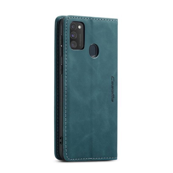 Pouzdro CASEME pro Samsung Galaxy M21, Leather Wallet Case, modré