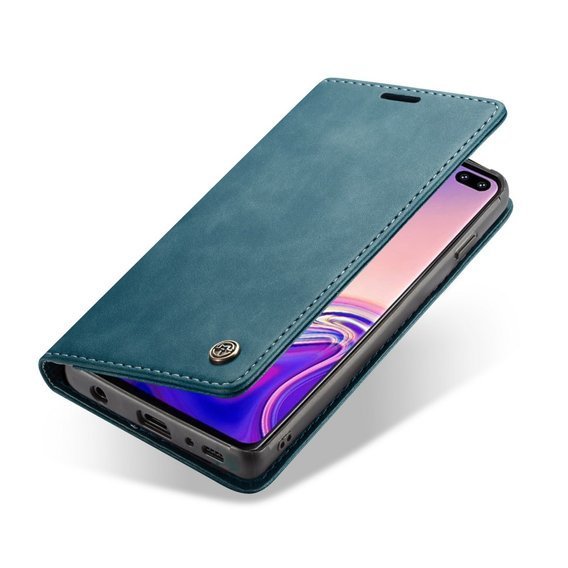 Pouzdro CASEME pro Samsung Galaxy S10 Plus, Leather Wallet Case, modré