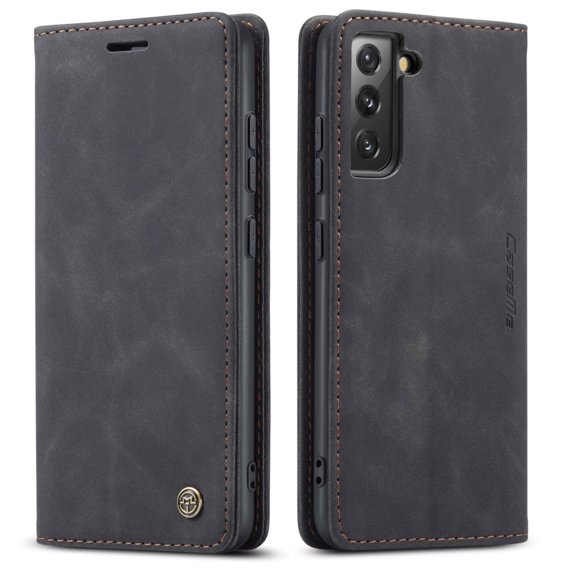 Pouzdro CASEME pro Samsung Galaxy S22+ Plus 5G, Leather Wallet Case, černé