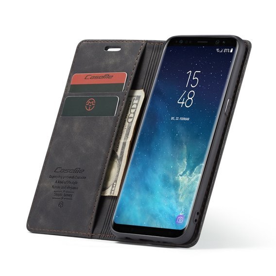 Pouzdro CASEME pro Samsung Galaxy S8, Leather Wallet Case, černé