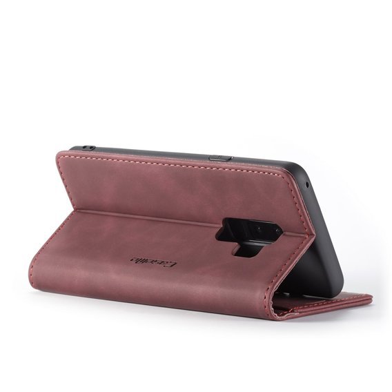 Pouzdro CASEME pro Samsung Galaxy S9 Plus, Leather Wallet Case, kaštanové