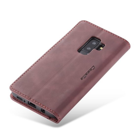 Pouzdro CASEME pro Samsung Galaxy S9 Plus, Leather Wallet Case, kaštanové