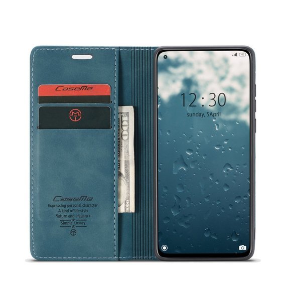 Pouzdro CASEME pro Xiaomi Mi 10T 5G / Mi 10T Pro 5G, Leather Wallet Case, zelené