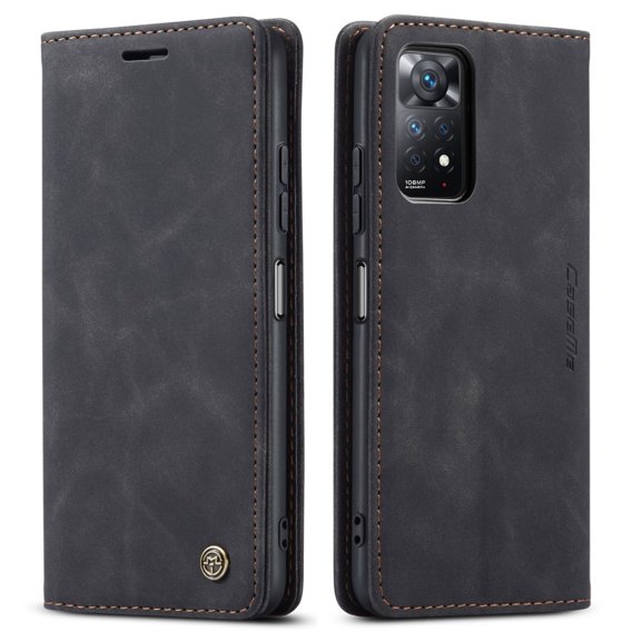 Pouzdro CASEME pro Xiaomi Redmi Note 11 Pro 4G/5G, Leather Wallet Case, černé