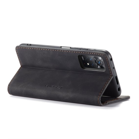 Pouzdro CASEME pro Xiaomi Redmi Note 11 Pro 4G/5G, Leather Wallet Case, černé