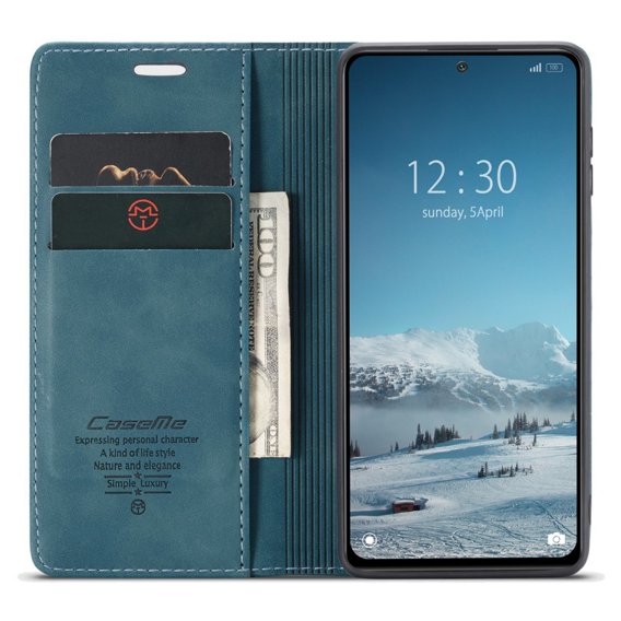 Pouzdro CASEME pro Xiaomi Redmi Note 11 Pro 4G/5G, Leather Wallet Case, zelené