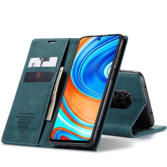 Pouzdro CASEME pro Xiaomi do Redmi Note 9s / 9 Pro, Leather Wallet Case, modré