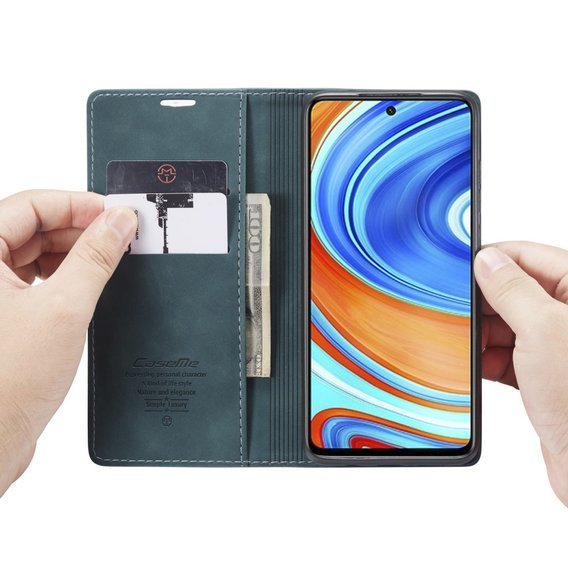 Pouzdro CASEME pro Xiaomi do Redmi Note 9s / 9 Pro, Leather Wallet Case, modré