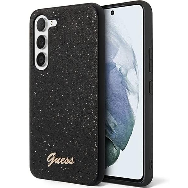 Pouzdro GUESS pro Galaxy S24+ Plus, Glitter Script Hardcase, černé