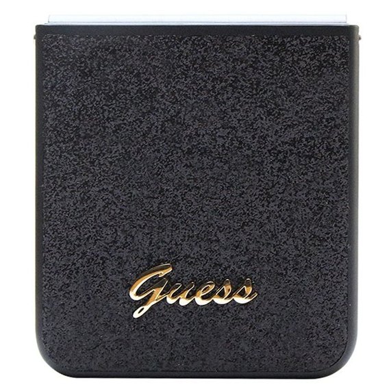 Pouzdro GUESS pro Galaxy Z Flip 5 5G, Glitter Script Hardcase, černé