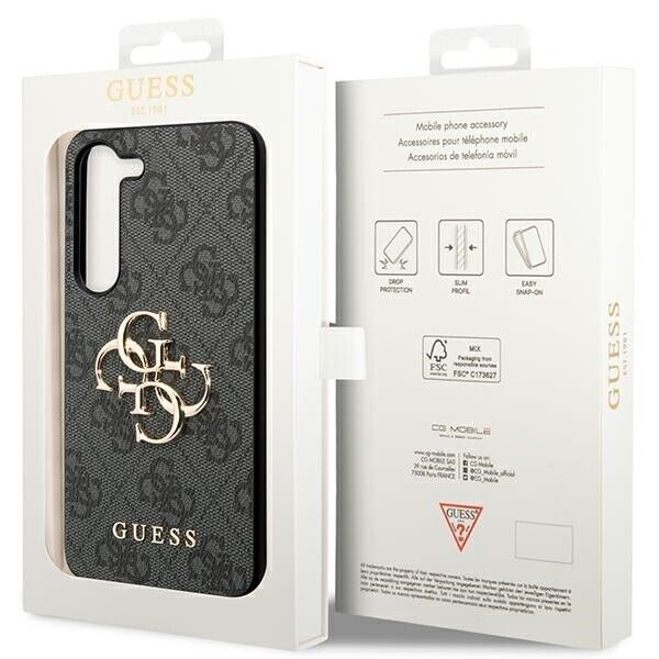 Pouzdro GUESS pro Samsung Galaxy S24+ Plus, 4G Big Metal Logo, šedé