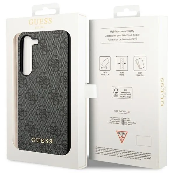 Pouzdro GUESS pro Samsung Galaxy S24+ Plus 4G Metal Gold Logo, šedé