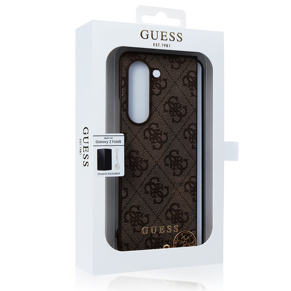 Pouzdro GUESS pro Samsung Galaxy Z Fold 5, 4G Charms Collection Hardcase, hnědé