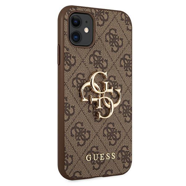 Pouzdro GUESS pro iPhone 11, 4G Big Metal Logo, hnědé