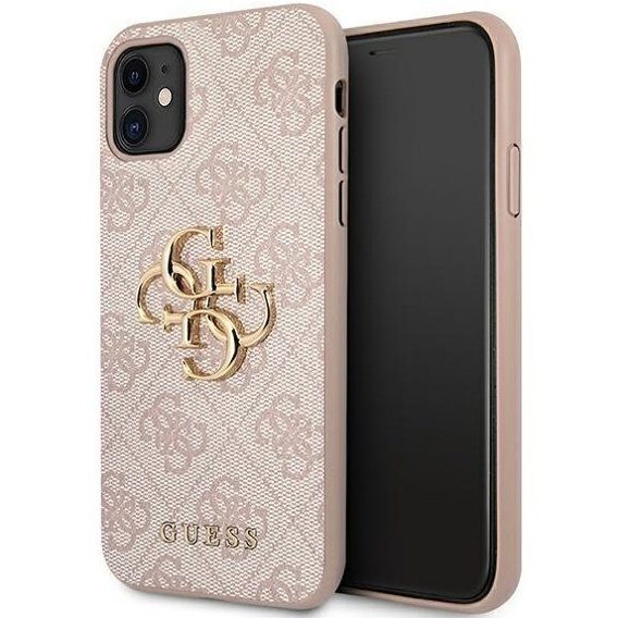 Pouzdro GUESS pro iPhone 11, 4G Big Metal Logo, růžové