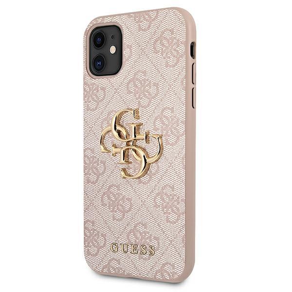 Pouzdro GUESS pro iPhone 11, 4G Big Metal Logo, růžové