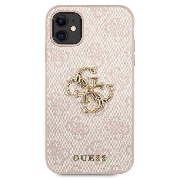 Pouzdro GUESS pro iPhone 11, 4G Big Metal Logo, růžové