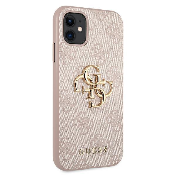 Pouzdro GUESS pro iPhone 11, 4G Big Metal Logo, růžové