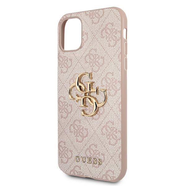 Pouzdro GUESS pro iPhone 11, 4G Big Metal Logo, růžové