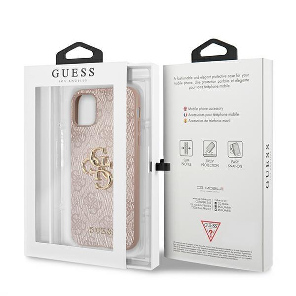 Pouzdro GUESS pro iPhone 11, 4G Big Metal Logo, růžové