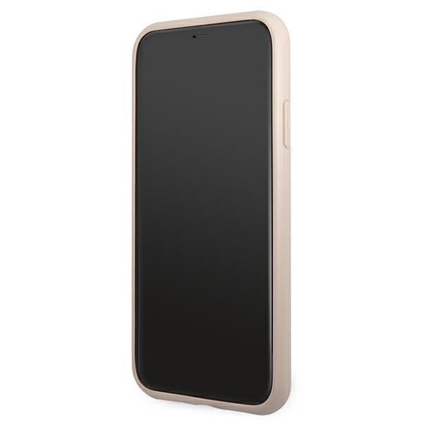 Pouzdro GUESS pro iPhone 11 4G Metal Gold Logo, růžové