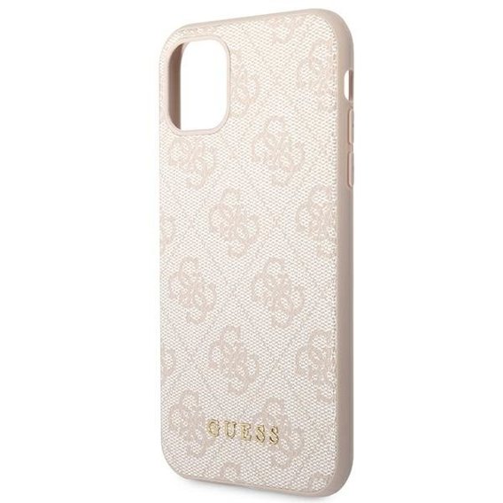 Pouzdro GUESS pro iPhone 11 4G Metal Gold Logo, růžové