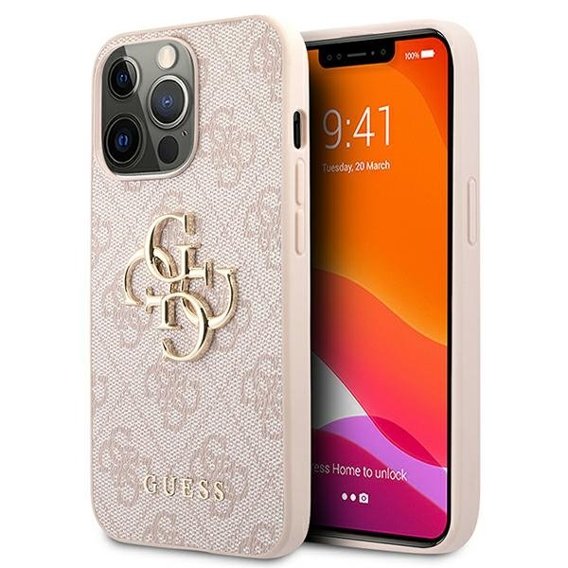 Pouzdro GUESS pro iPhone 13 Pro, 4G Big Metal Logo, růžové