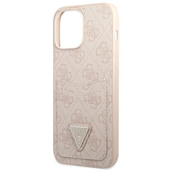 Pouzdro GUESS pro iPhone 13 Pro, 4G Triangle Logo Cardslot, růžové