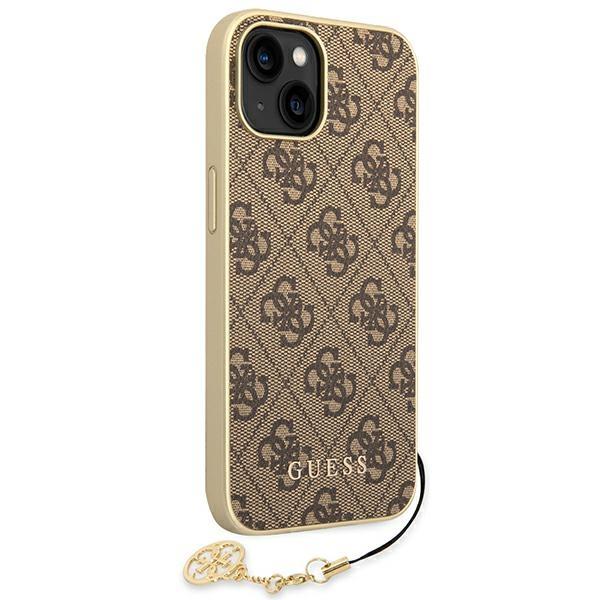 Pouzdro GUESS pro iPhone 14, 4G Charms Collection Hardcase, hnědé